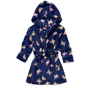 Okie Dokie Toddler Girls Mid Length Long Sleeve Hooded Butterfly Robe Blue 6X